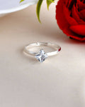 VOJ white CZ-detail Stainless Steel Cubic Zirconia Silver Plated adjustable finger Ring | Grocsy