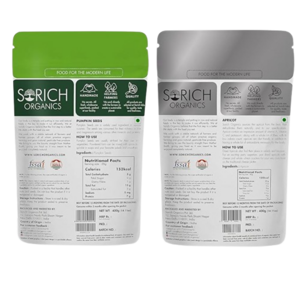 Sorich Organics Pumpkin Seeds + Turkish Apricots | Grocsy