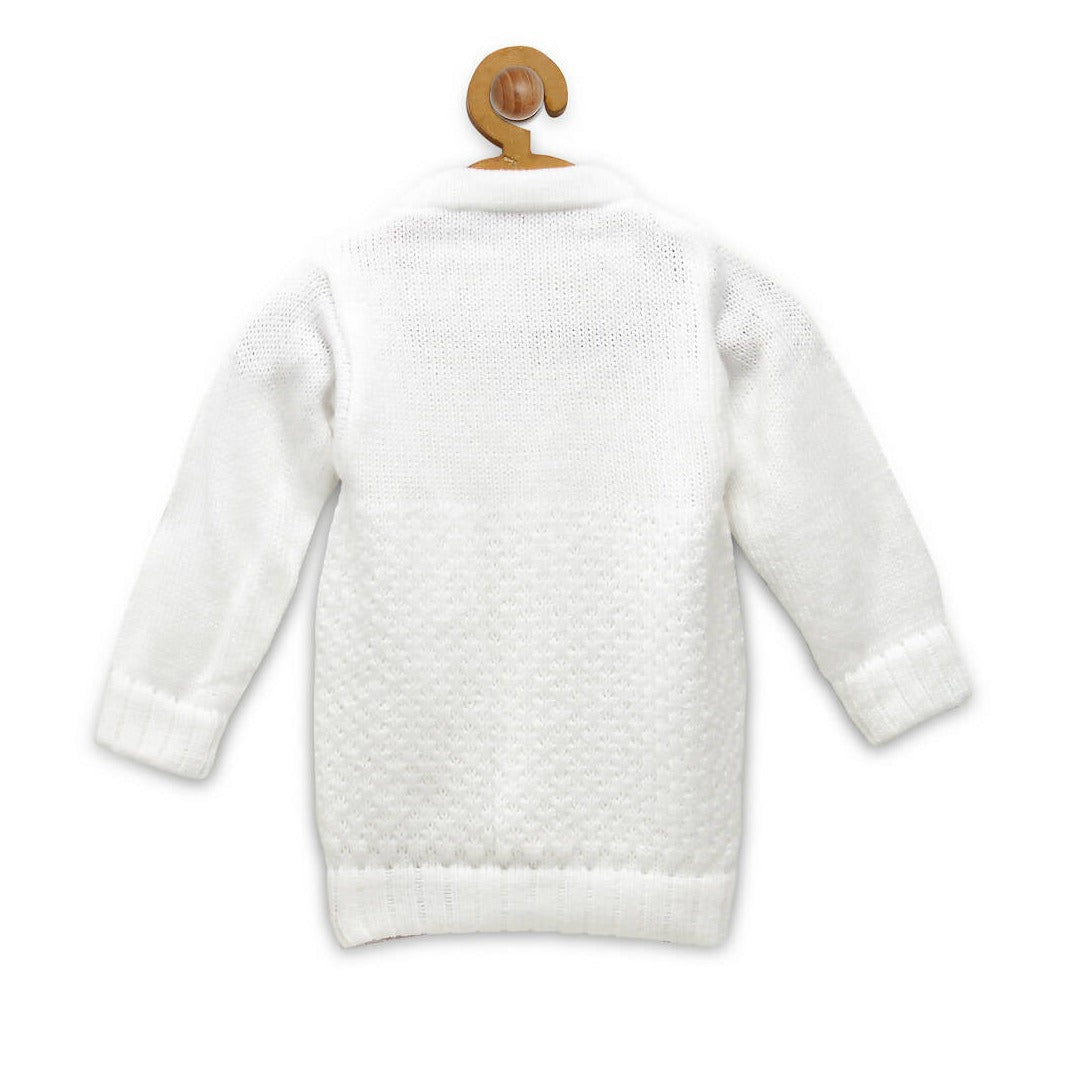 Chutput Kids Cute White Coloured Solid Pullover Sweater | Grocsy