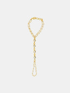 Ruby Raang Subtle Gold-Pearl Haath Phool | Grocsy