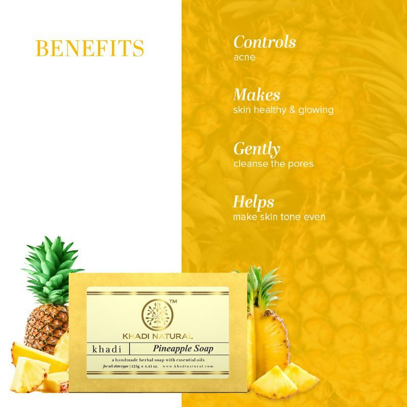Khadi Natural Pineapple Handmade Soap | Grocsy