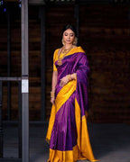 DEIANA'S Beautiful Designer Golden zari Soft Lichi Silk Saree - Majenta | Grocsy