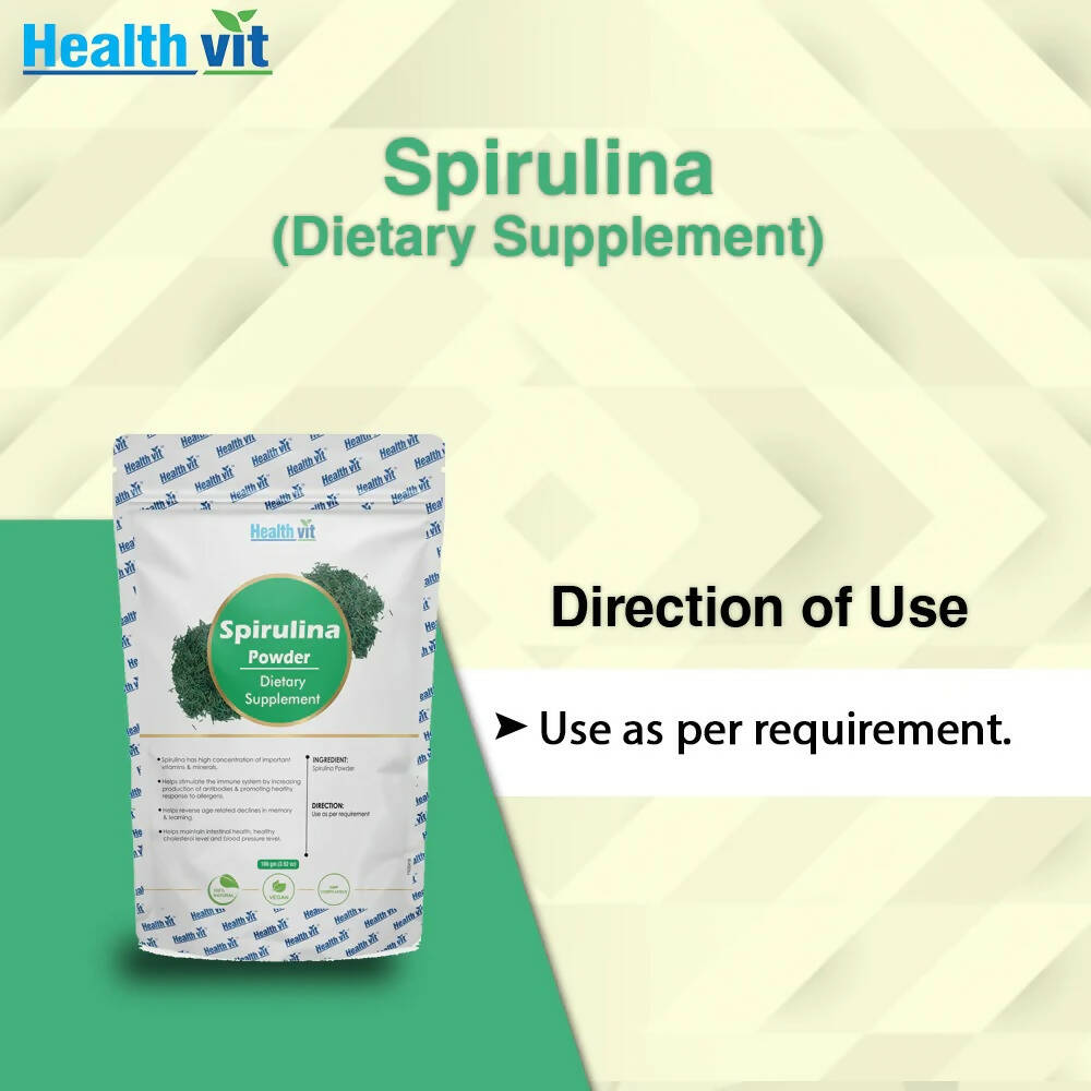 Healthvit Natural Spirulina Powder | Grocsy