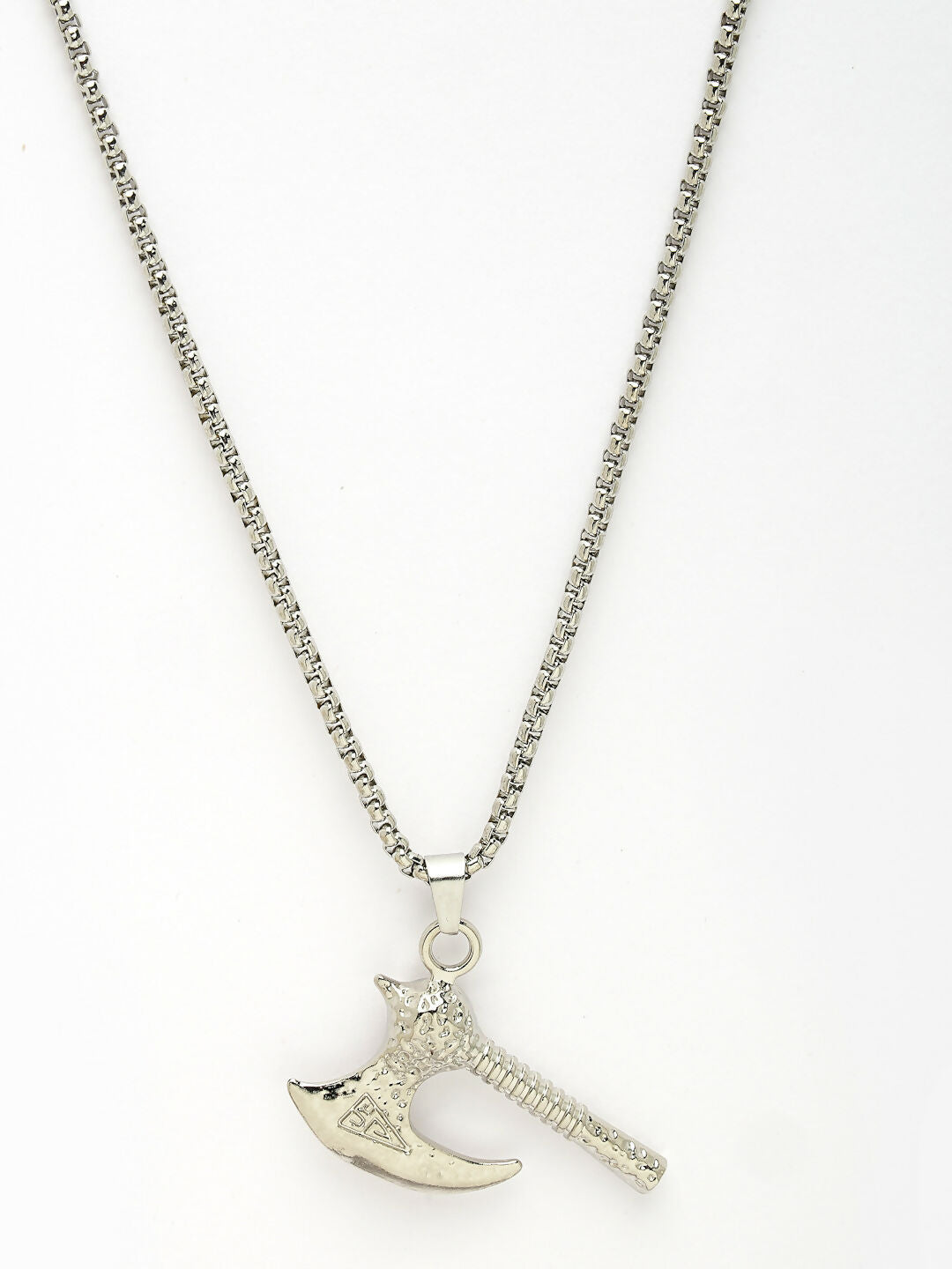 NVR Men's Silver-Plated Stainless Steel Pendant with Chain | Grocsy