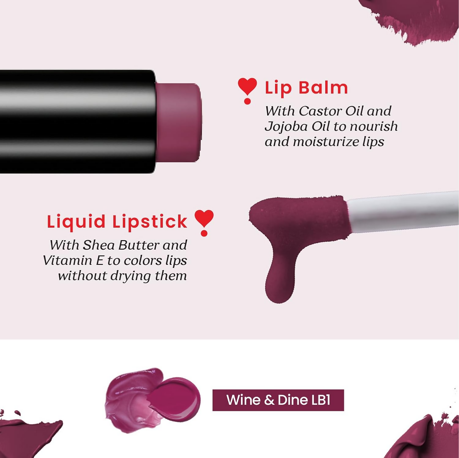 Color Cupid 2 in 1 Tinted Lip Balm + Liquid Lipstick - Wine & Dine | Grocsy