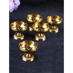 Tied Ribbons Gold Toned 5 Pieces Akhand Brass Diyas | Grocsy