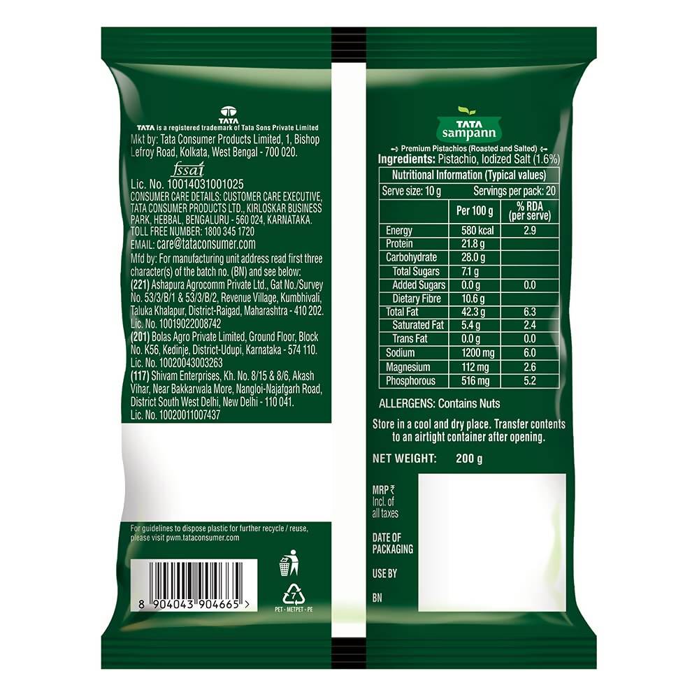 Tata Sampann Premium Pistachios Roasted & Salted | Grocsy