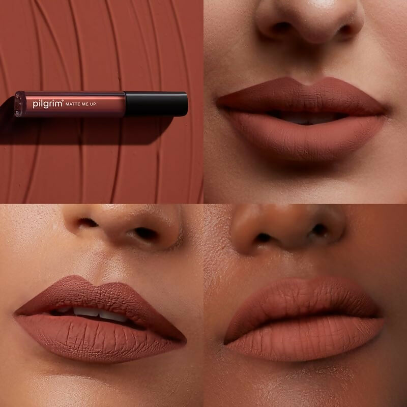 Pilgrim Liquid Matte Lipstick with Hyaluronic Acid - Nude Obsessed | Grocsy