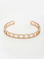 NVR Men's Rose Gold Metal Cuff Bracelet