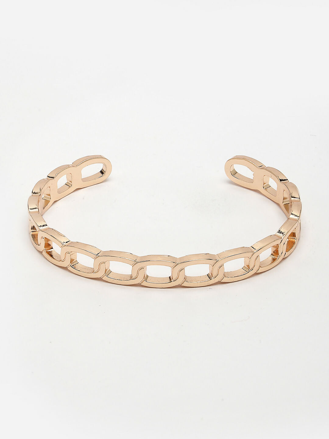 NVR Men's Rose Gold Metal Cuff Bracelet