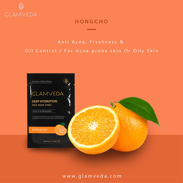 Glamveda Hongcho Anti Acne & Glow Sheet Mask | Grocsy
