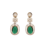 Nuyug 18K Gold Plated Emerald Blossom Necklace Set | Grocsy