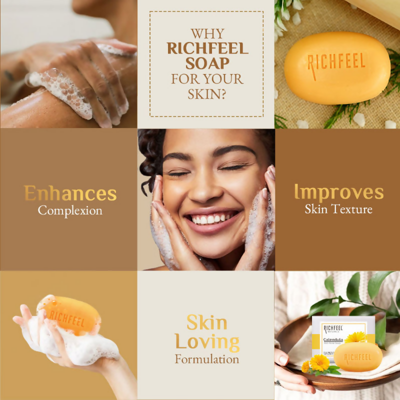 Richfeel Calendula Anti-Acne Soap Fights Pimples | Grocsy