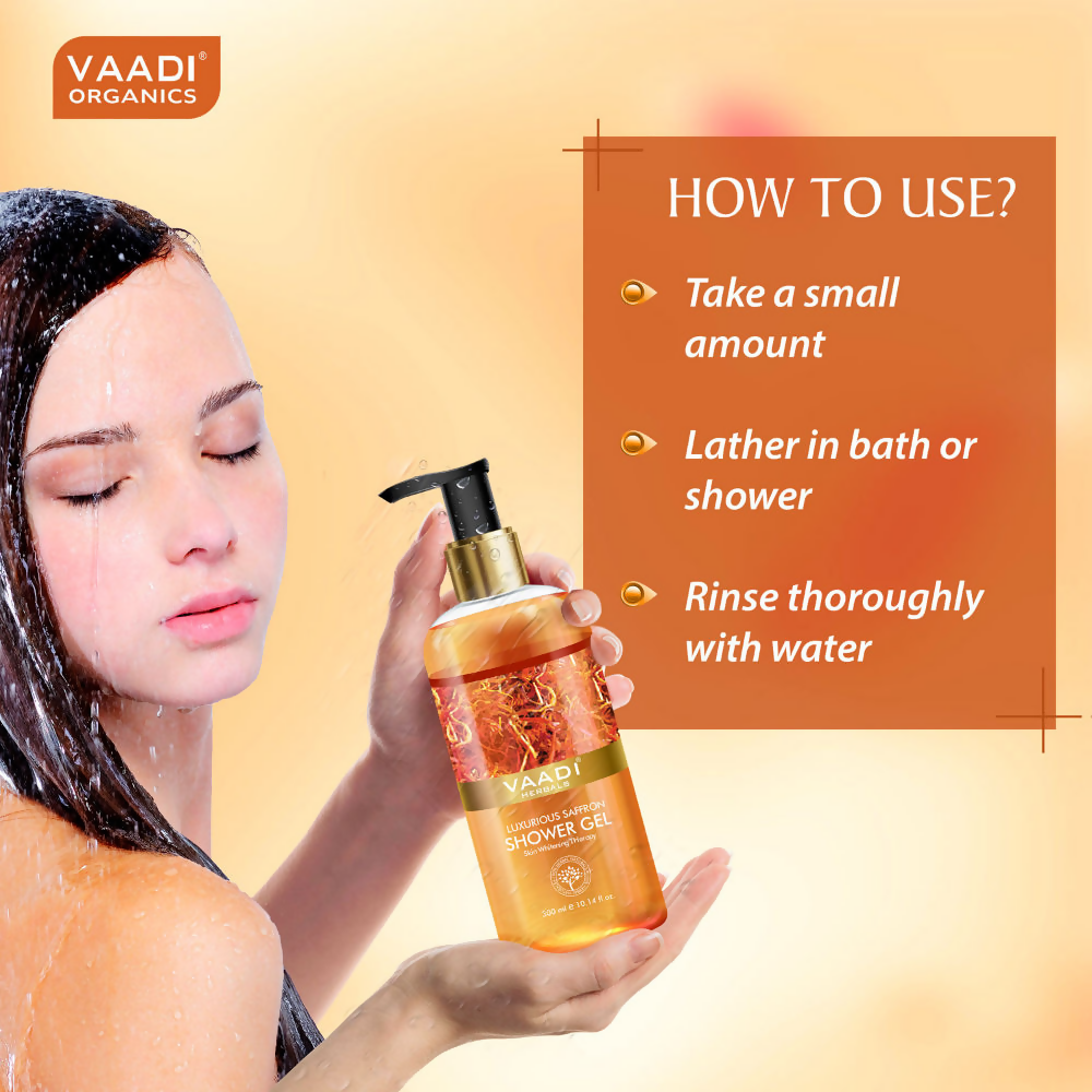 Vaadi Herbals Luxurious Saffron Shower Gel | Grocsy