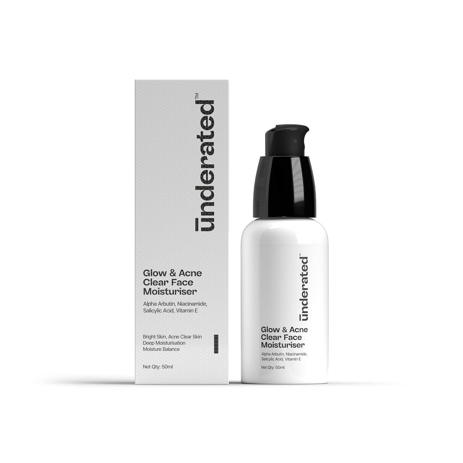 Underated Glow And Acne Clear Face Moisturiser Cream | Grocsy