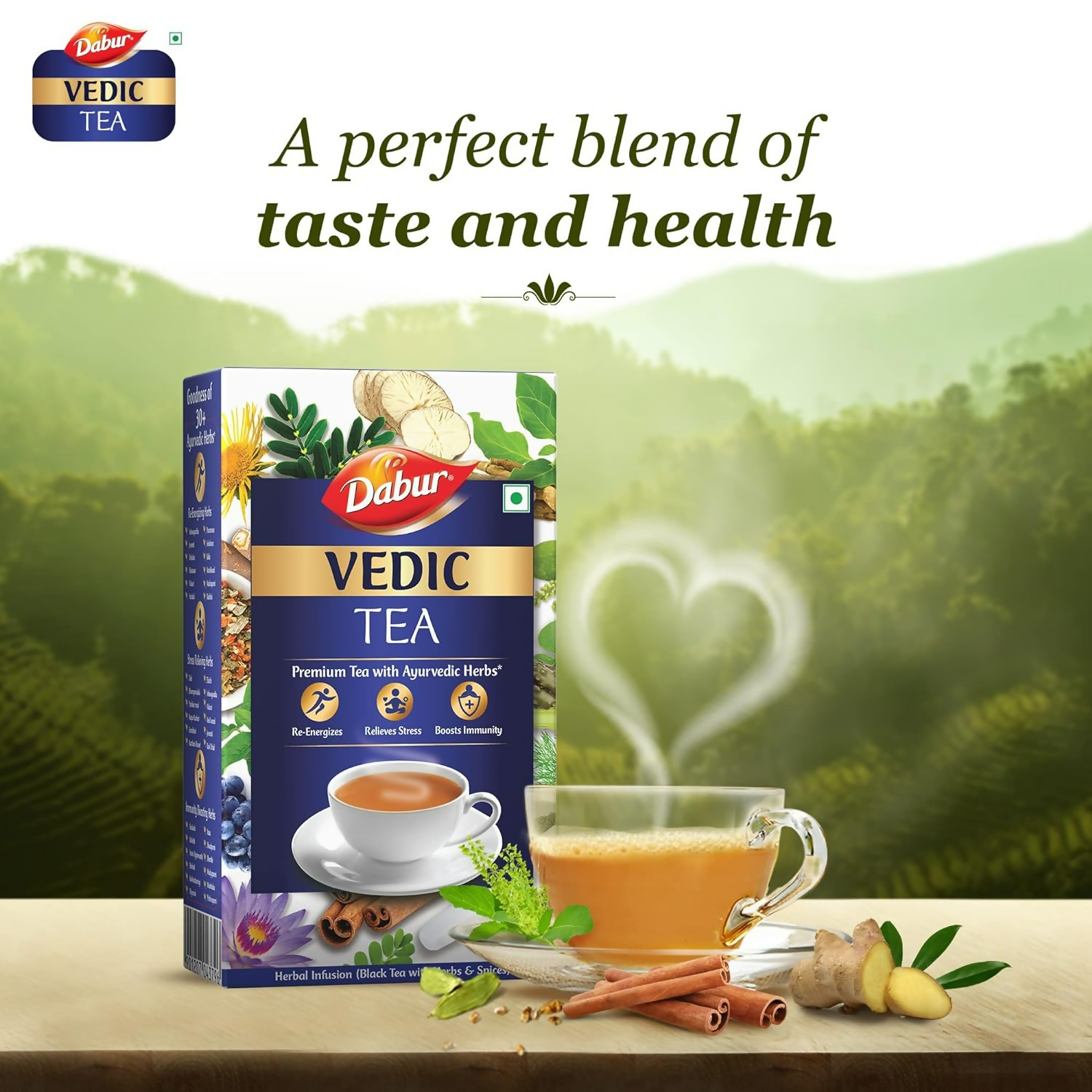 Dabur Vedic Premium Ayurvedic Herbs Black Loose Tea | Grocsy