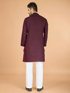 Vastranavya Maroon Exclusive Festival Wear Viscose Silk Thread with Sequence Embroidered Work Kurta with Dupatta | Grocsy