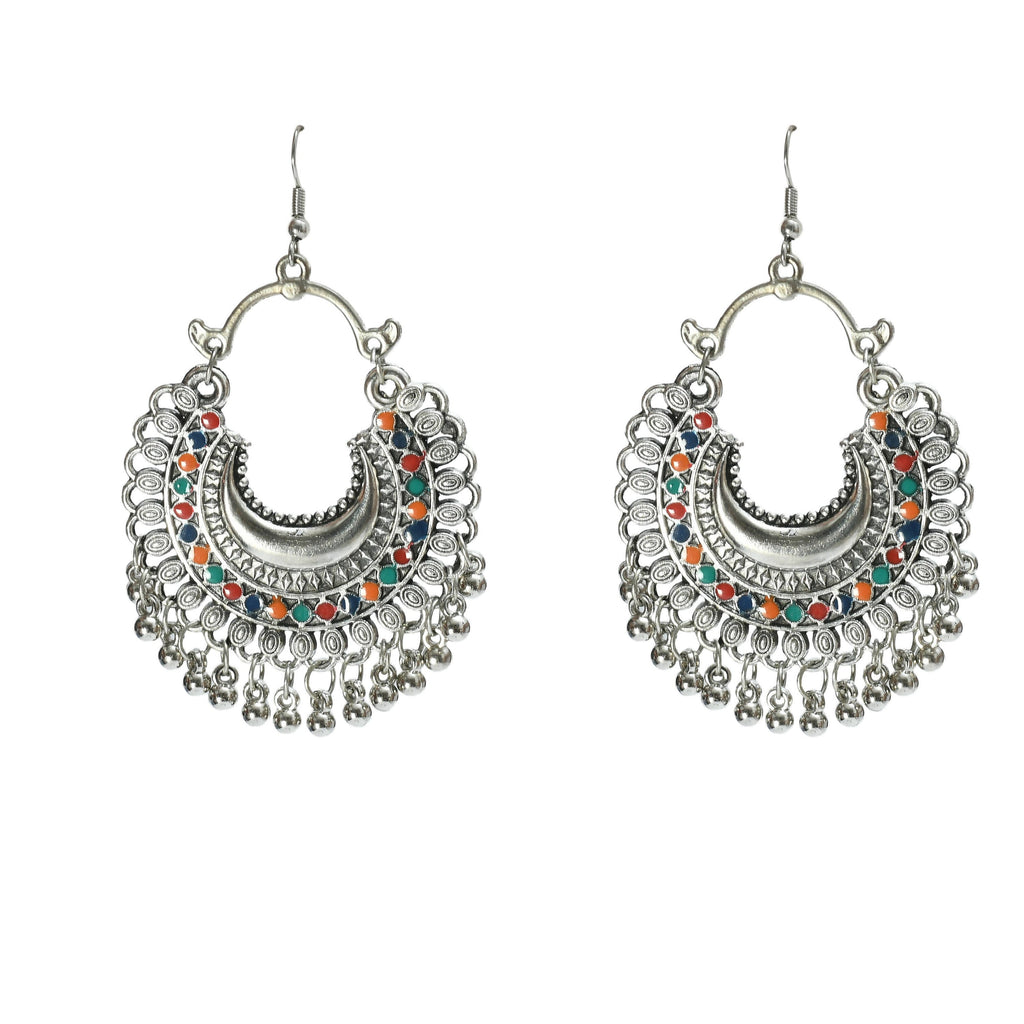 Mominos Fashion Johar Kamal Oxidised Silver-Plated Meena Work Choker Set | Grocsy