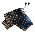 Vamika Navy Blue Banglori Silk Embroidery Blouse | Grocsy