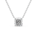 Cauer Elegant 14K White Gold Plated Moissanite Pendant Necklace | Grocsy