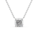 Cauer Elegant 14K White Gold Plated Moissanite Pendant Necklace | Grocsy