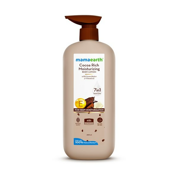 Mamaearth Cocoa Rich Moisturizing Body Lotion with Cocoa Butter & Vitamin E | Grocsy