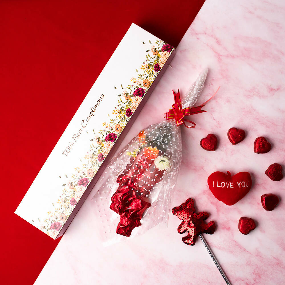 Dibha Ruchoks Valentines Special Rose Shape Chocolates Bouquet | Grocsy