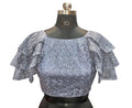 Vamika Grey Net Shifly Work Blouse | Grocsy