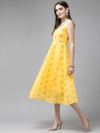 Ahalyaa Women's Traditional wear Dress - Yellow | Grocsy