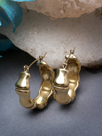 NVR Women Gold Circular Hoop Earrings | Grocsy