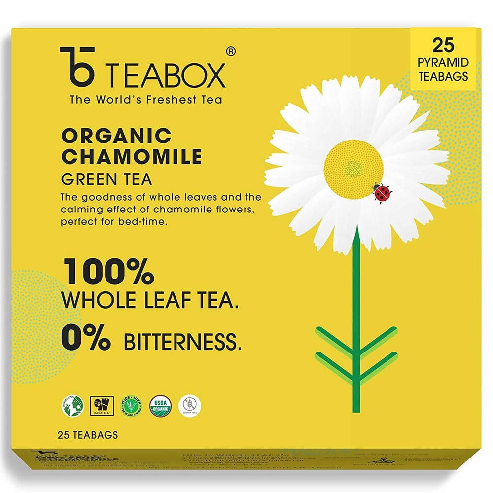 Teabox Organic Chamomile Green Tea Bags | Grocsy