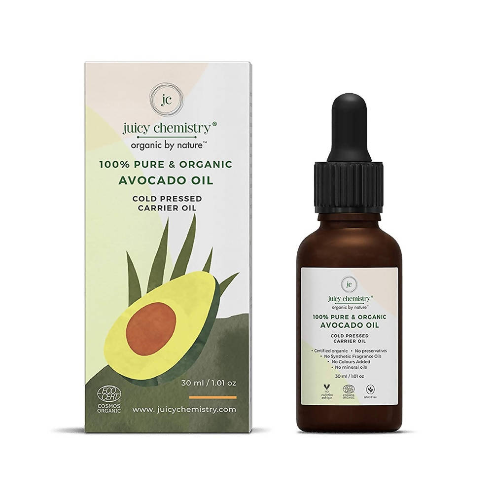 Juicy Chemistry Pure & Organic Avocado Cold Pressed Carrier Oil | Grocsy