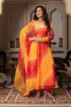Teeya Creation Womens New Trending Festival Marriage Season Party Wear Look Yellow Gown Set | Grocsy