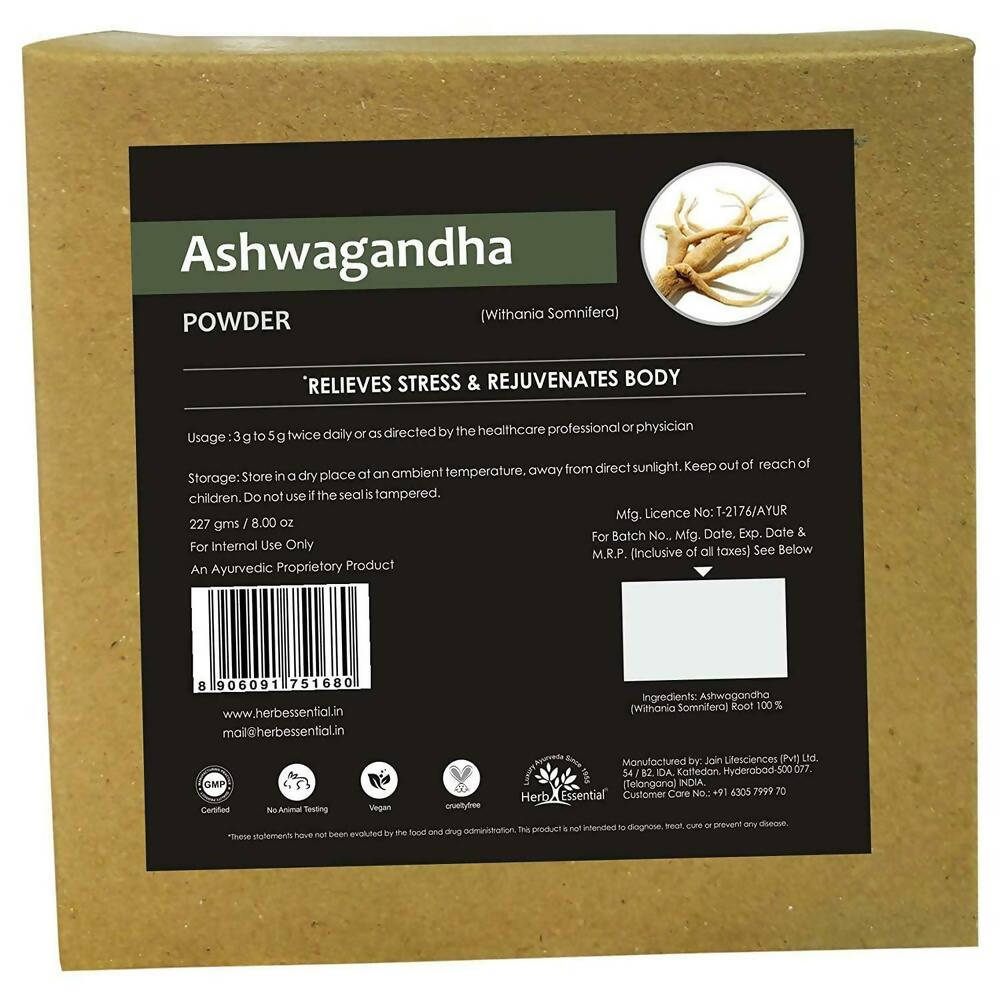 Herb Essential Ashwagandha Root Powder | Grocsy