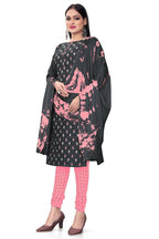 Black Slab cotton Printed Unstitched Dress Material - Tanvi | Grocsy