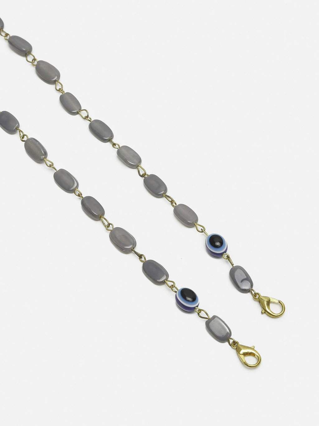 Grey Gold-Toned Alloy Gold-Polished Mask Chain - Ruby Raang | Grocsy