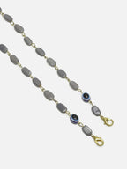Grey Gold-Toned Alloy Gold-Polished Mask Chain - Ruby Raang | Grocsy