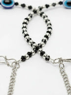 NVR Women Evil Eye Silver Plated Artificial Beads Anklet | Grocsy