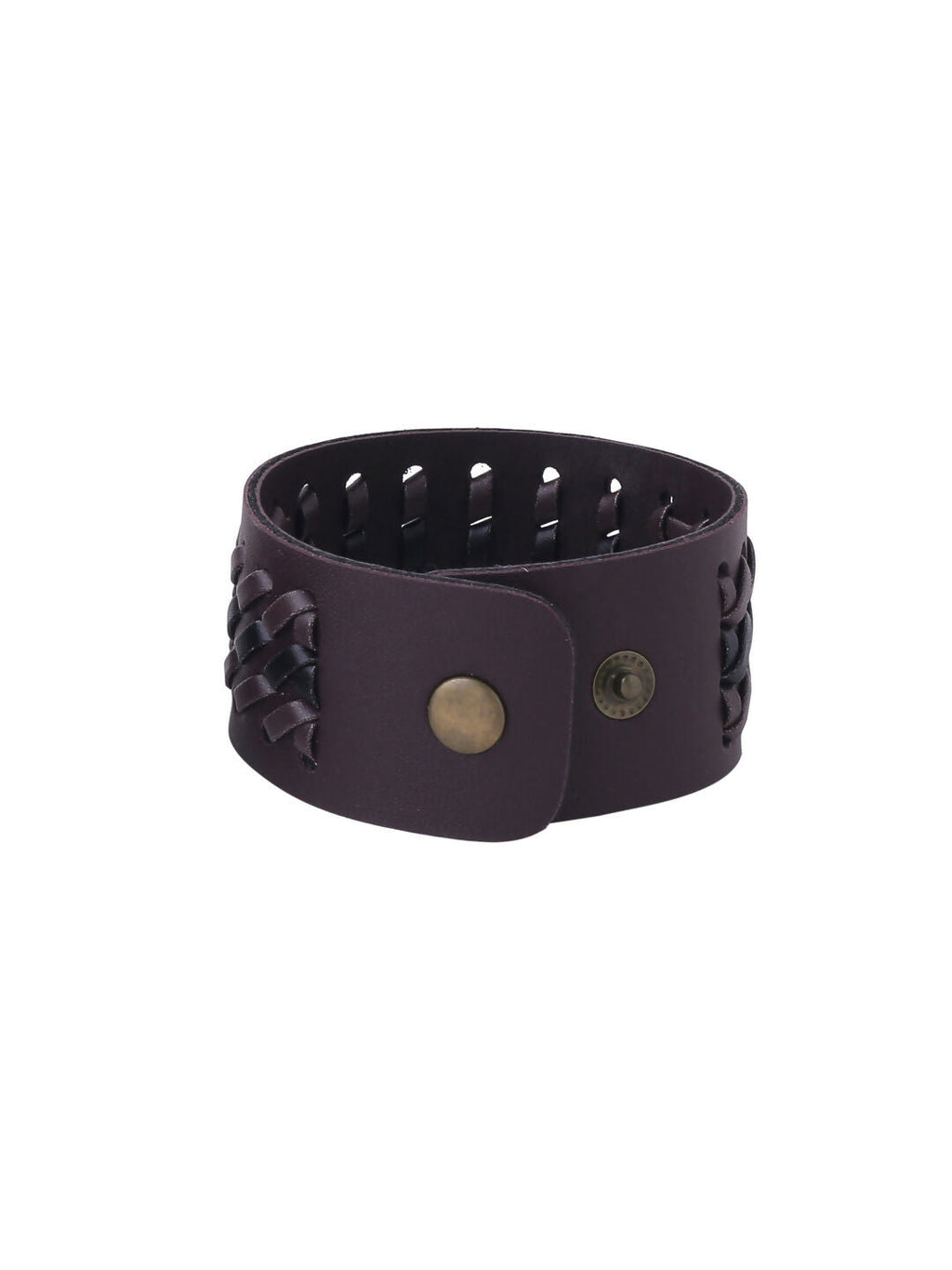 NVR Men's Set of 2 Brown Leather Bracelet | Grocsy
