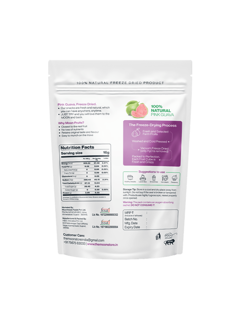 Moon Freeze Dried Pink Guava Cubes | Grocsy
