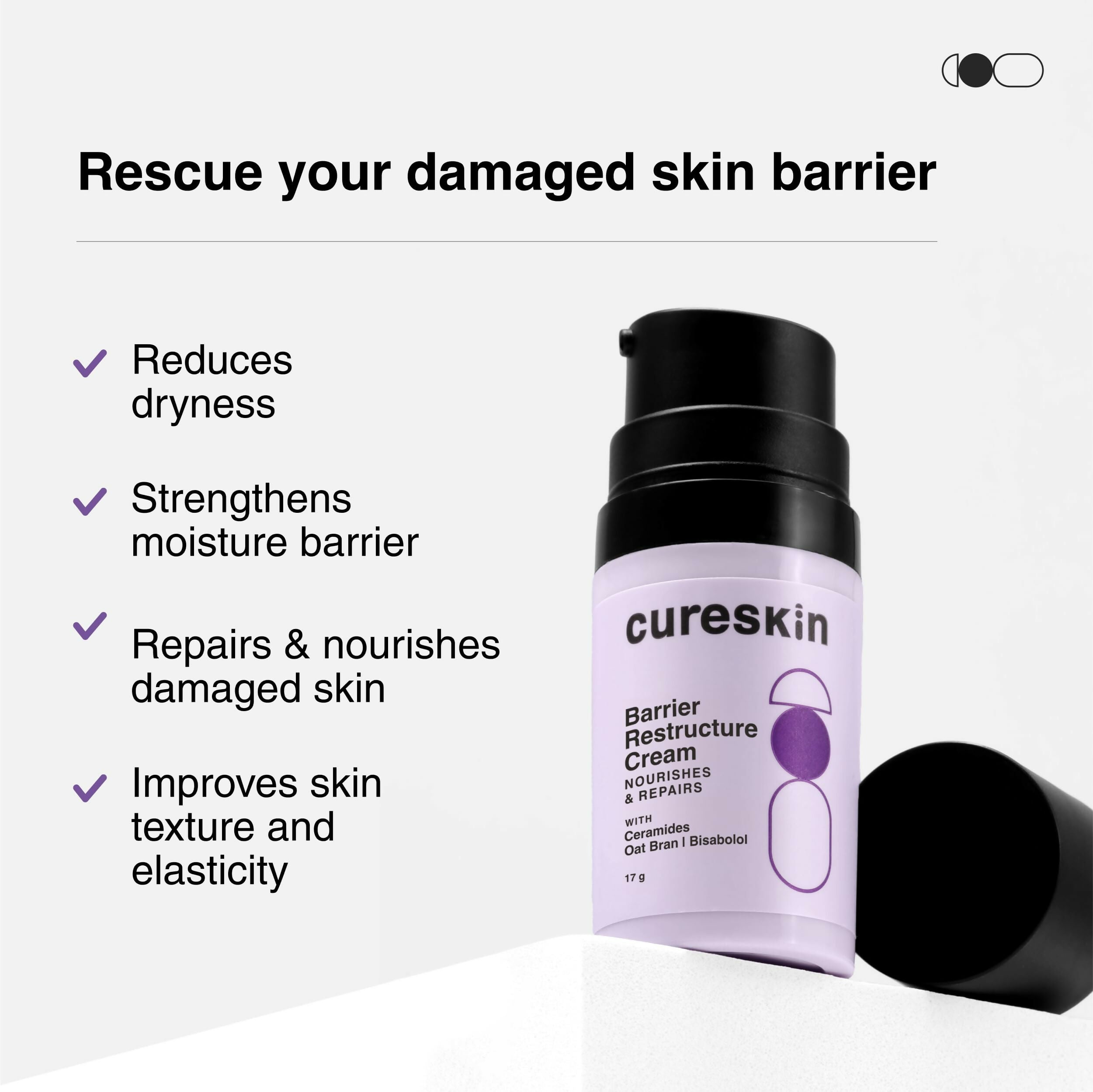 Cureskin Barrier Restructure Cream Nourishes and Repairs | Grocsy