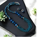 Joban Fashion Women Blue Maroon Crystal Necklace With German Silver Spacers | Grocsy