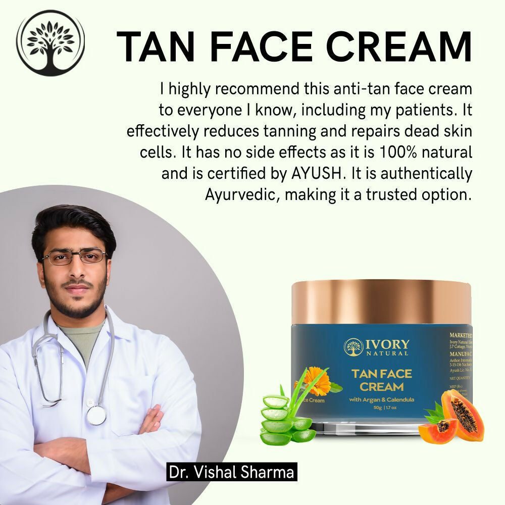Ivory Natural Tan Face Cream For Sun Tan Protection | Grocsy