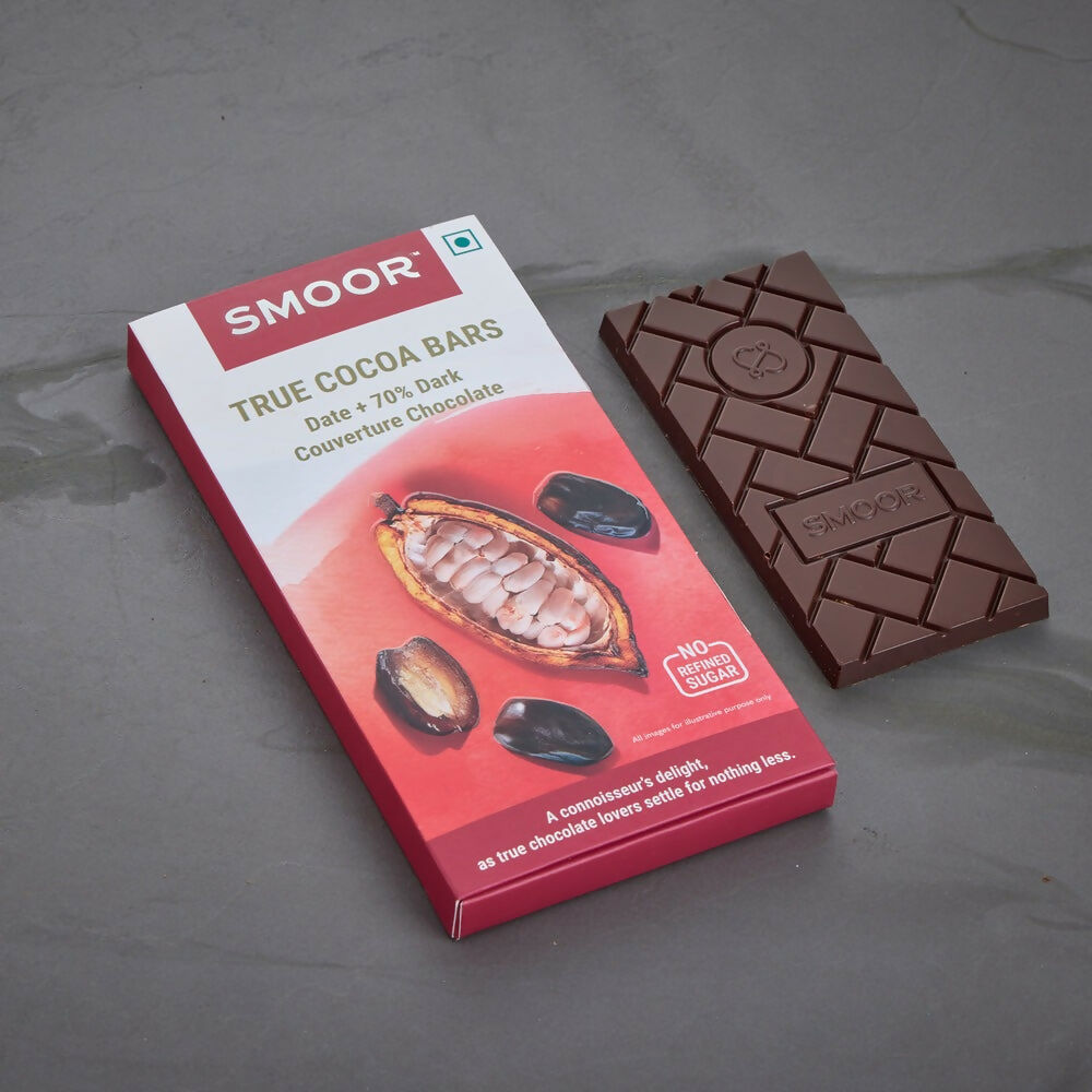 Smoor True Cocoa Bars Date + 70% Dark Couverture Chocolate | Grocsy