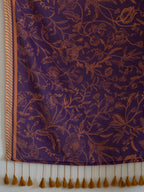 Suta Purple Floral Pure Cotton Saree | Grocsy