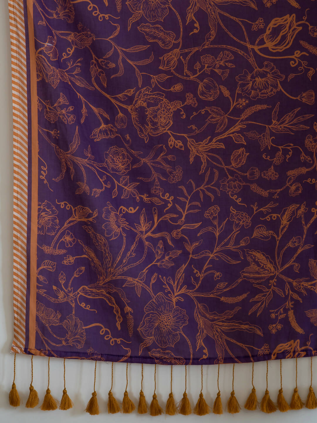 Suta Purple Floral Pure Cotton Saree | Grocsy