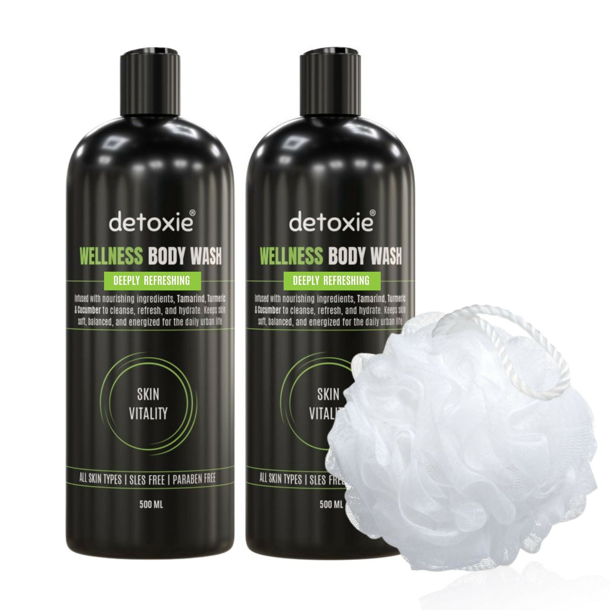 Detoxie Body Wash with Loofah - Wellness | Grocsy