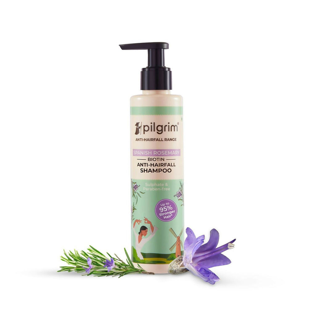 Pilgrim Spanish Rosemary & Biotin Anti Hairfall Shampoo For Reducing Hair Loss & Breakage | Grocsy