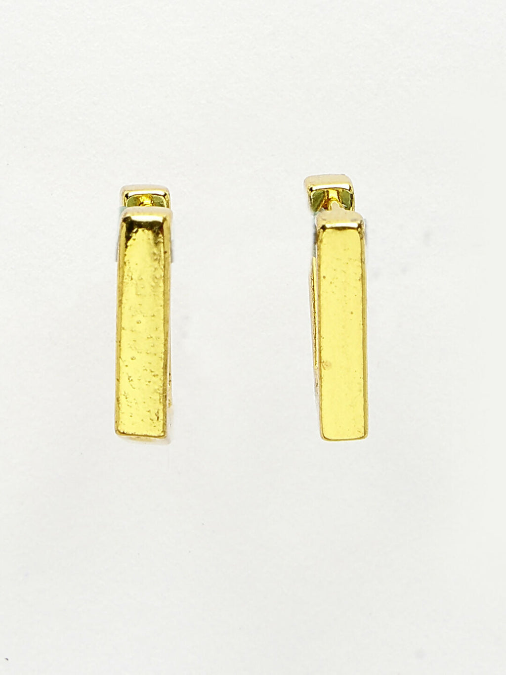 NVR Men's Gold-Polished Geometric Shape Stainless Steel Hoop Earrings