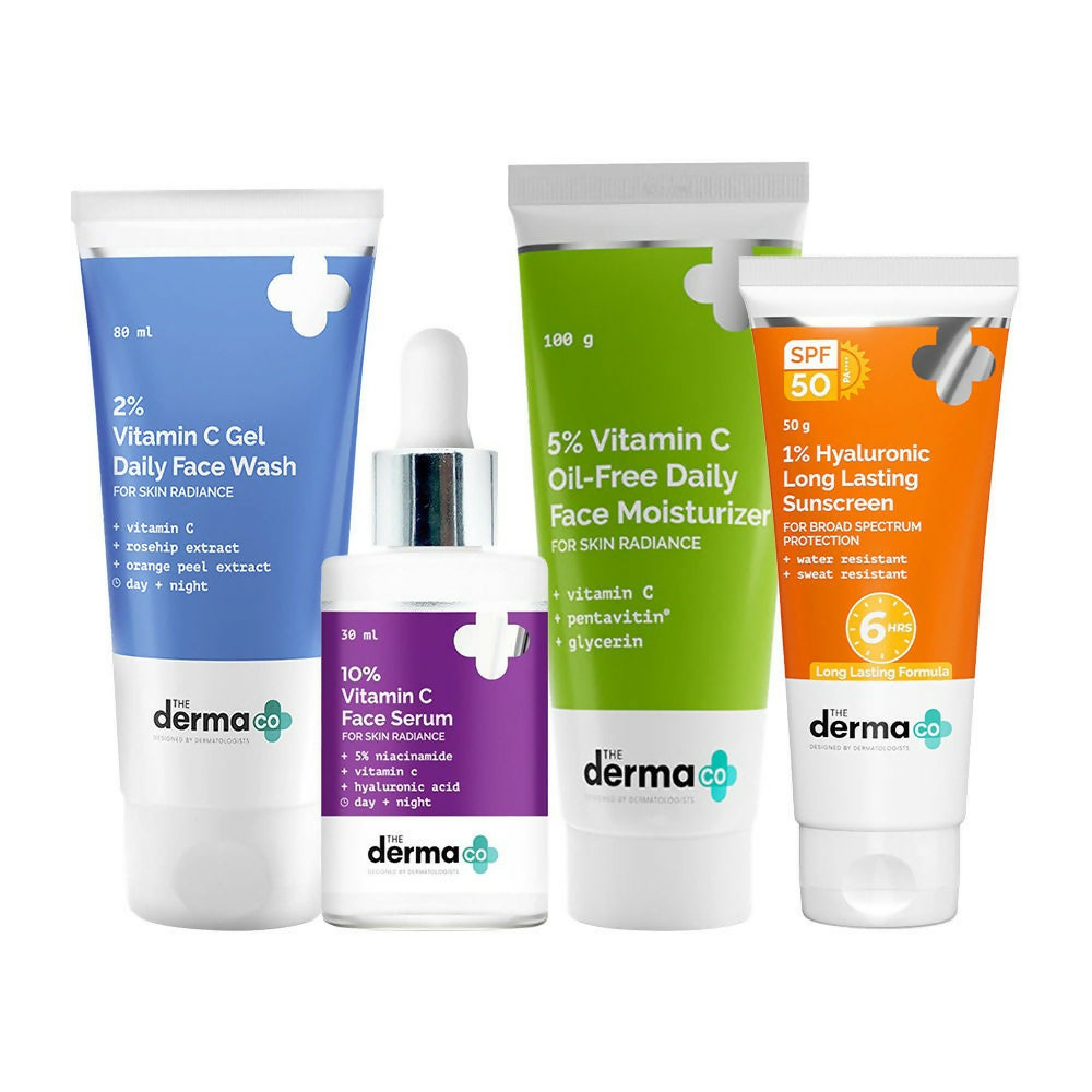 The Derma Co I-Beauty Glow CSMS (Cleanser, Serum, Moisturizer, Sunscreen) Combo | Grocsy